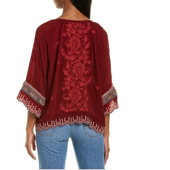 Johnny Was - Nasiba 3/4-Sleeve Embroidered Blouse - Picture 2 of 11